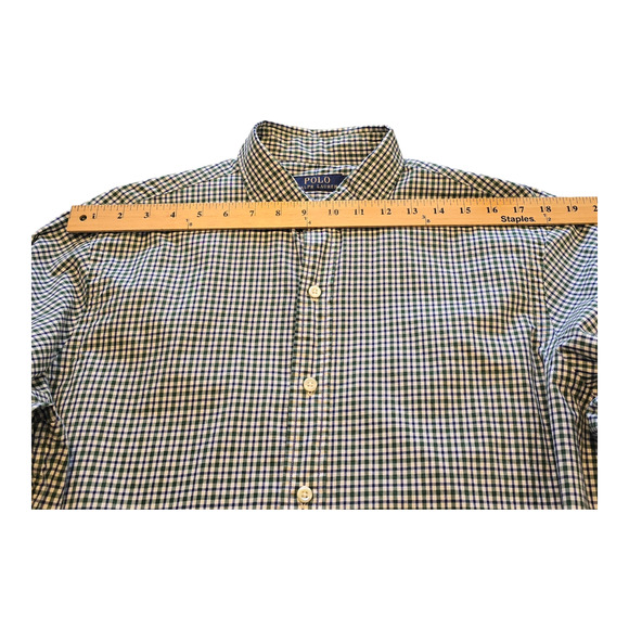Polo Ralph Lauren Button Up Shirt Mens Large Green Gingham Long Sleeve Classic - Picture 10 of 14